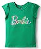 Lil' Drama Cotton Knit Mattel Featuring Short Sleeves Barbie Text Printed Top - Green