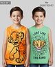 HoneyHap Disney Single Jersey Knit Sleeveless Tank T-Shirt with Lion King Graphics Pack of 2 - Light Green & Yellow