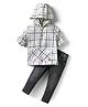Simply Premium Cotton Full Sleeves Checkered Full Sleeves Hooded Shirt & Denim Jeans Set - Multicolor