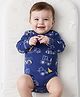 Doodle Poodle Interlock Knit Full Sleeves Vehicle Printed Onesie - Navy Blue