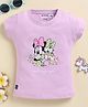 Biskid Sinker Knit Mickey & Friends Featuring Half Sleeves Minnie Mouse & Donald Duck Character Printed Top - Purple