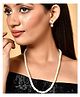 Mansiyaorange Gold Plated Premium Quality Creame Pearls Beaded Necklace Jewelry Set