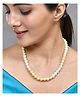 Mansiyaorange Gold Plated Premium Quality Creame White Pearls Beaded Single Line Necklace Mala