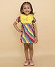 Little Ginnie Cotton Woven Half Sleeves Leheriya Printed Dress - Multi Colour