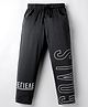 Olio Kids Cotton Knit Full Length Lounge Pant With Text Print - Black