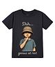 KAVEE Pure Cotton Half Sleeves Boy Printed Bio Washed Tee - Black