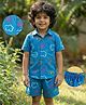Desi Soota Cotton Woven Half Sleeves Clouds Printed Shirt & Coordinating Shorts Set -  Blue