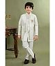 BT DEZINES Silk Blend Woven Solid Sherwani & Pant With Full Sleeves Sequins Embelished Jacket & Necklace Set - White