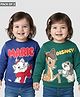 Babyhug Disney Terry Knit Drop Shoulder Full Sleeves Sweatshirts with Bambie & Marie Graphics Pack of 2  - Green & Blue
