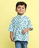 Kinder Kids Cotton Woven Floral Motifs Printed Shirt - Blue
