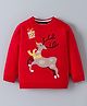 Mark & Mia Viscose Full Sleeves Pullovers with Reindeer Design - Red