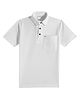 CAVIO Cotton Woven Half Sleeves Chevron Printed Polo Tee - White