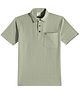 CAVIO Cotton Woven Half Sleeves Chevron Printed Polo Tee - Green