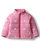 Bonfino Woven Full Sleeves High Neck Padded Jackets With Heart Print - Pink