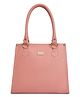 Kleio Pu Leather Zipper Multi Compartment Tote Shoulder Travel Hand Bag - Pink