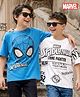 Honeyhap Marvel Single Jersey Knit Half Sleeves Drop Shoulder T-Shirt  with Spider-Man Graphics Pack of 2 - Blue & White