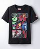 Kookie Kids Single Jersey Knit Marvel Half Sleeves T-Shirt with Avengers Graphic - Black