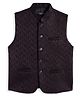 Charchit Cotton Blend Woven Sleeveless Chervon Textured Nehru Jacket - Violet