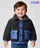 Babyoye Extra warm Full Sleeves Solid and Checks combination Winter Sherpa Jacket - Grey
