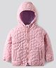 Bonfino Woven Full Sleeves Floral Quilted Puffer Hooded Jacket - Pink