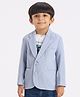 KIDS ISLAND Knit Full Sleeves Textured Blazer With Typography Printed Tee - Sky Blue