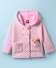 Little Kangaroos Cotton Woven Full Sleeves Solid Coloured Sweatshirt With Hood & Front Pockets - Pink
