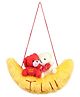 Tickles Loving Couple Teddy Riding a Swing Soft Stuffed Plush Toy for Kids Boys & Girls Birthday Gift (Color: Yellow & Red Size: Length 15 cm)