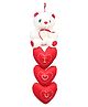 Tickles Teddy with Hanging Hearts Wall Hanging Valentine Gift Soft Stuffed Plush Toy for Kids Boys & Girls Birthday Gift (Color: Red Size: 38 cm)