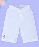 Kiddopanti Cotton Knitted Solid Cycling Shorts - White