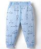 Ollypop Interlock Knit Full Length Lounge Pant With Animal Print - Light Blue
