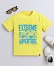 tiny toonzzz Cotton Knit Half Sleeves Extreme Adventure Text Printed Tee - Yellow