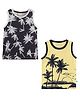 JusCubs Cotton Jersey Knit Pack Of 2 Sleeveless Beach Theme & Palm Trees Printed Tees - Multi Colour