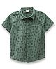 JusCubs Cotton Woven Half Sleeves Cactus Printed Shirt - Green