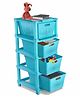 JD Fresh 4-Tier Modular Plastic Storage Cabinet Organize for Toy Organizer - BLUE