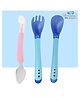 The Cheeky Kidzz Baby Double Head Bendable Silicone Steel Scrapper Spoon with Heat Sensitive Spoon Fork Set For Babies BPA Free (MULTICOLOURS)