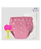 The Cheeky Kidzz Baby Pocket Style Button Reusable Cloth Diaper With Bamboo Microfiber Insert With Soft Silicone Teether Shower Gift (PINK)