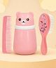 The Cheeky Kidzz Baby Skin Care Powder Talcum Puff Case Container Box With Soft Bristles Hair Printed Comb Brush For Babies First Shower Gift (PINK)