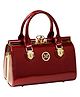 SYGA Women's Elegant Patent Leather Handbag | Rhinestone Clip Shoulder & Messenger Bag | Luxury Glossy Finish Purse(Wine Red)