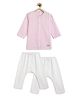 Tiber Taber 100% Cotton Woven Full Sleeves Striped Kurta & Pyjamas Set - Pink