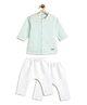 Tiber Taber 100% Cotton Woven Full Sleeves Checked Kurta & Pyjamas Set - Green