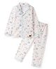 Funkrafts Premium Cotton Knitted Full Sleeves Cute Animals Printed Coordinating Night Suit Set - Multi Colour