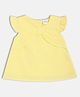 MINI KLUB Cotton Woven Frill Sleeves Swiss Dot Embroidered Top - Yellow