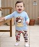 Babyoye Disney Single Jersey Kit Full Sleeves Night Suit with Mickey Mouse Graphic - Light Blue