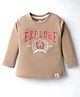 Pink Rabbit Single Jersey Knit Full Sleeves T-Shirt With Explore Text Print - Tan