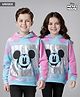 Pine Kids Disney Terry Knit Full Sleeves Tie & Dyed Hooded Sweatshirt With Mickey Mouse Graphics & Foil Print - Multicolour