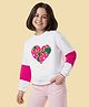 Pine Kids Cotton Kit Full Sleeves Sweatshirt with Floral Print & Sequin Detailing - White