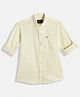 Charchit Cotton Woven Full Sleeves Solid Shirt - Lemon