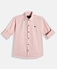 Charchit Cotton Woven Full Sleeves Solid Shirt - Pink