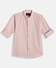 Charchit Cotton Woven Full Sleeves Solid Shirt - Pink