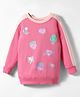 BUMZEE Looper Knit Full Sleeves Cactus & Heart Printed Sweatshirt - Pink